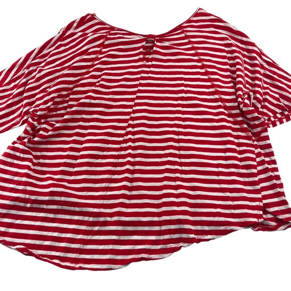 Cato Active Red & White Striped Womens Plus Size Top 18/20W short sleeves knit - Picture 5 of 5